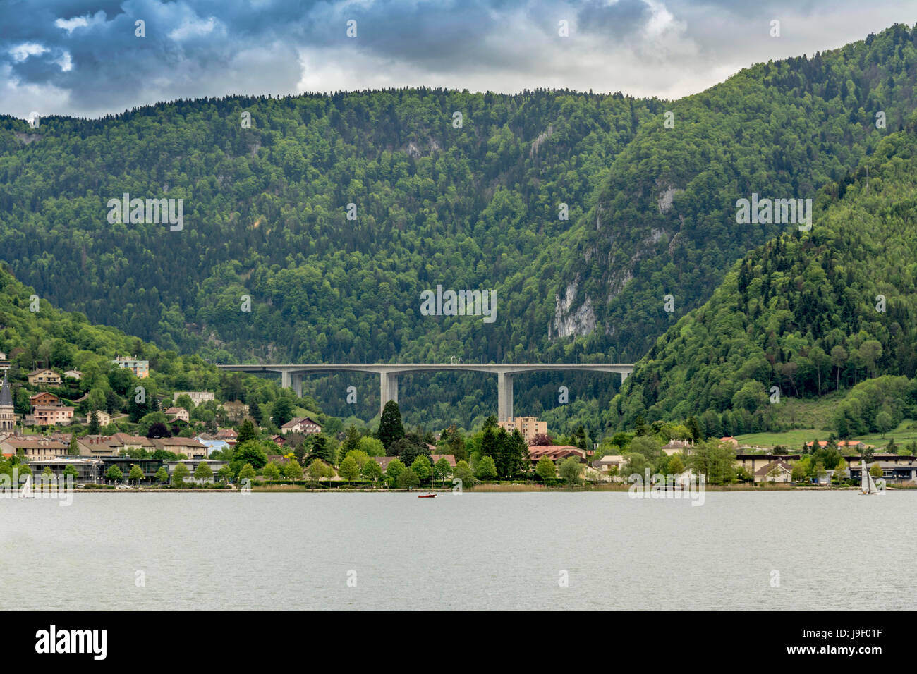 A40. Autoroute des Titans. Nantua. Ain. Frankreich Stockfoto
