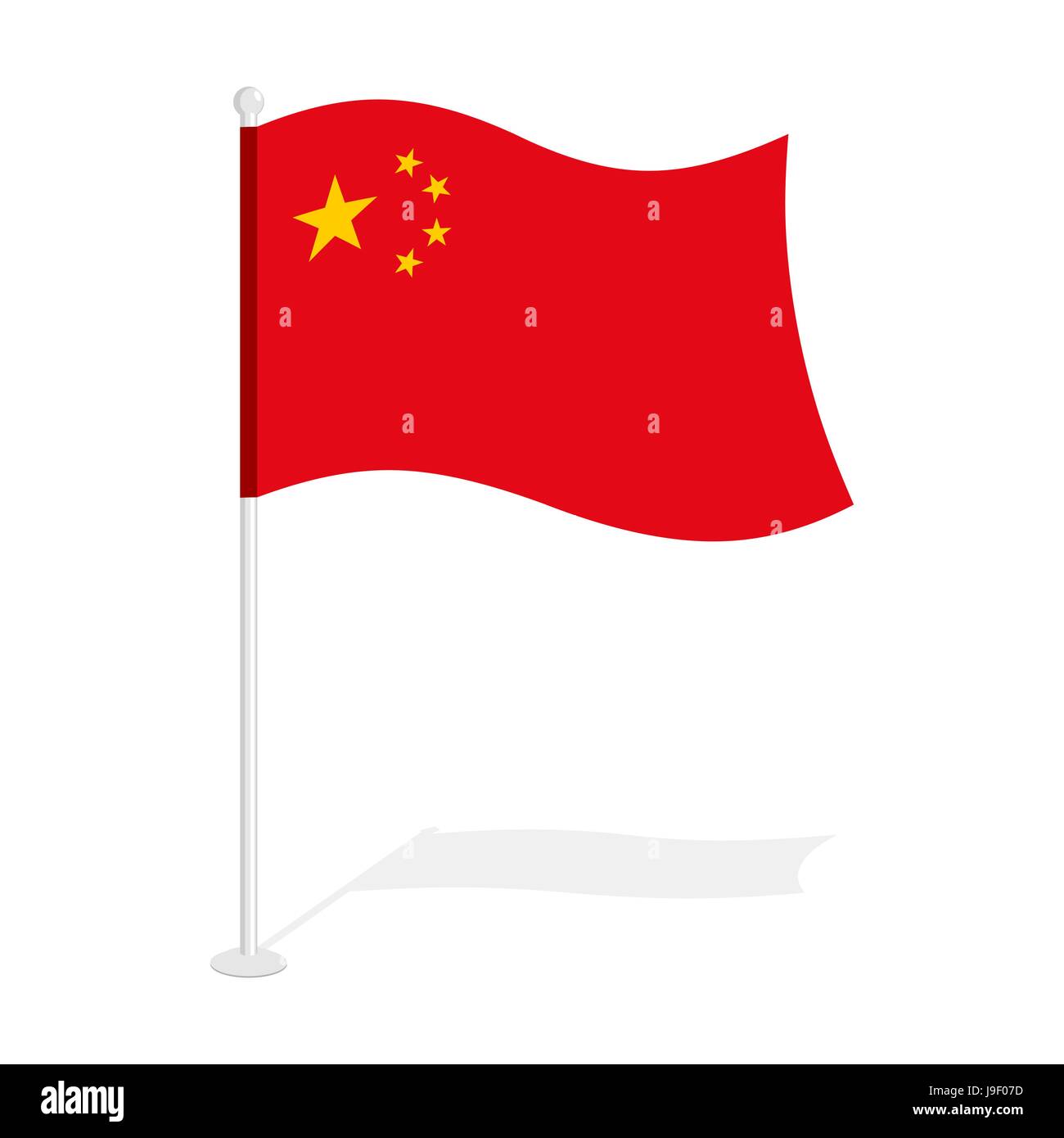 China-Flagge. Offizielle Nationalsymbol der Volksrepublik China. Chinesisch (traditionell) Tempo rotes banner Stock Vektor