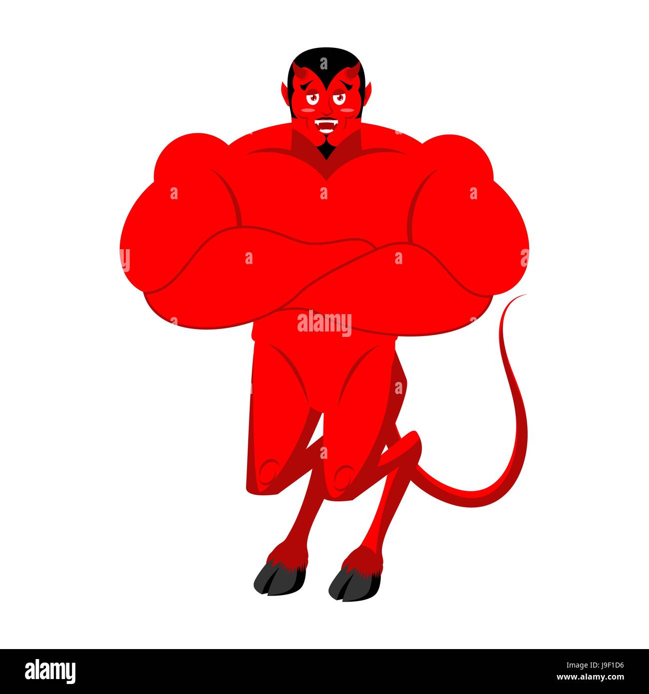 Starke Satan. Red Devil mächtig. Dämon-Athlet. Luzifer, Prince of Darkness und Unterwelt. Religiöse und mythologische Figur, höchsten Geist der Stock Vektor