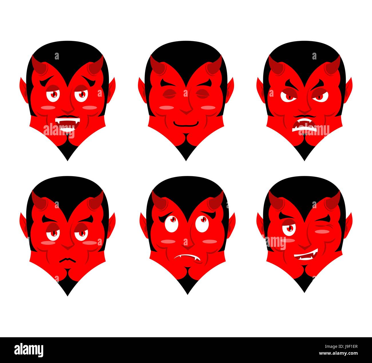 Emotionen Teufel Mengenausdrucken Avatar Satan Roter Damon Gut Luzifer Ist Ein Ubel Diablo Entmutigt Mephistopheles Frohlich Religiose Und Mythologi Stock Vektorgrafik Alamy