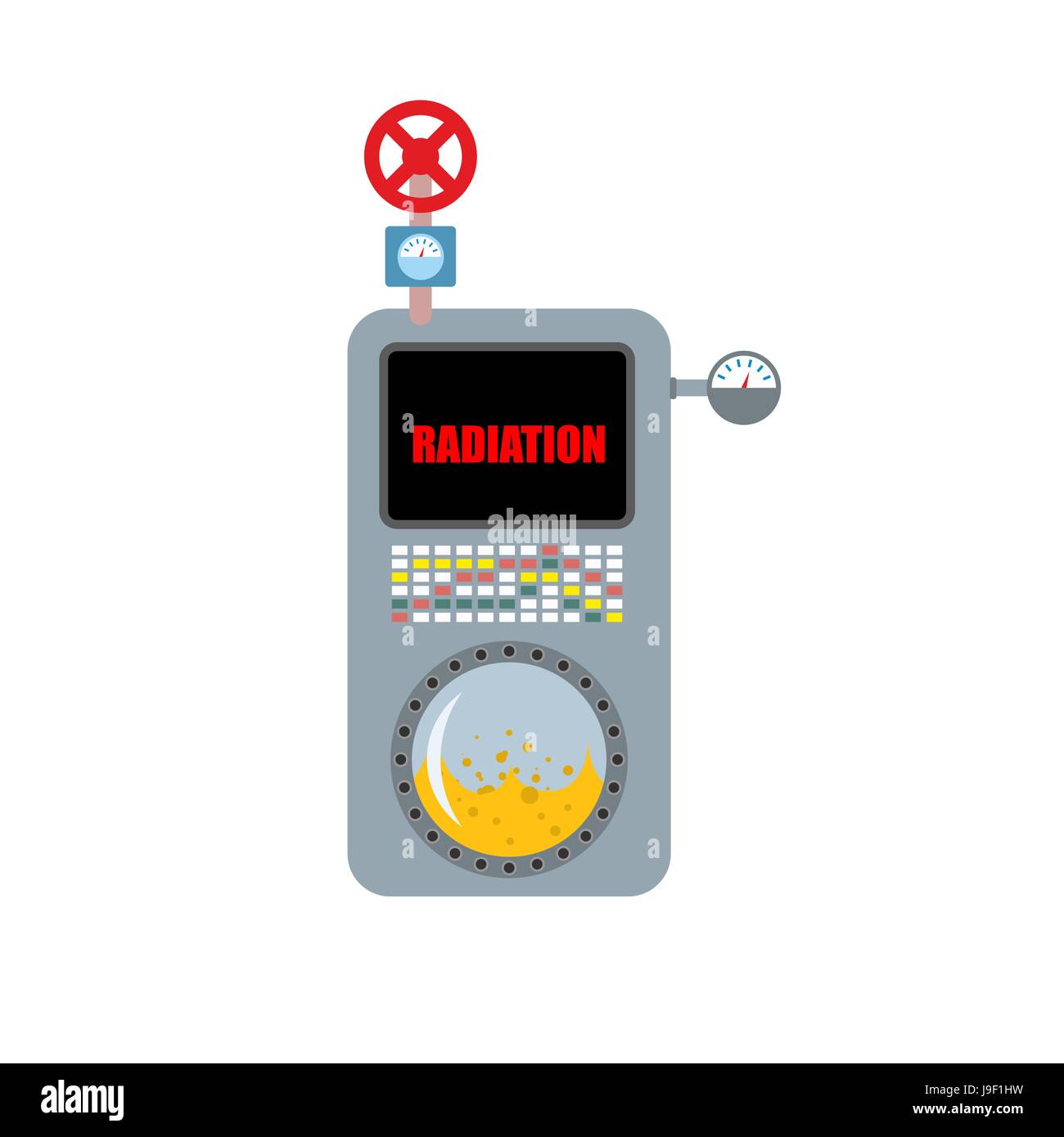 Dosimeter-Instrument zur Messung der Strahlung. Vorrichtung zur Messung der Kraft oder effektive Dosis der ionisierenden Strahlung Stock Vektor