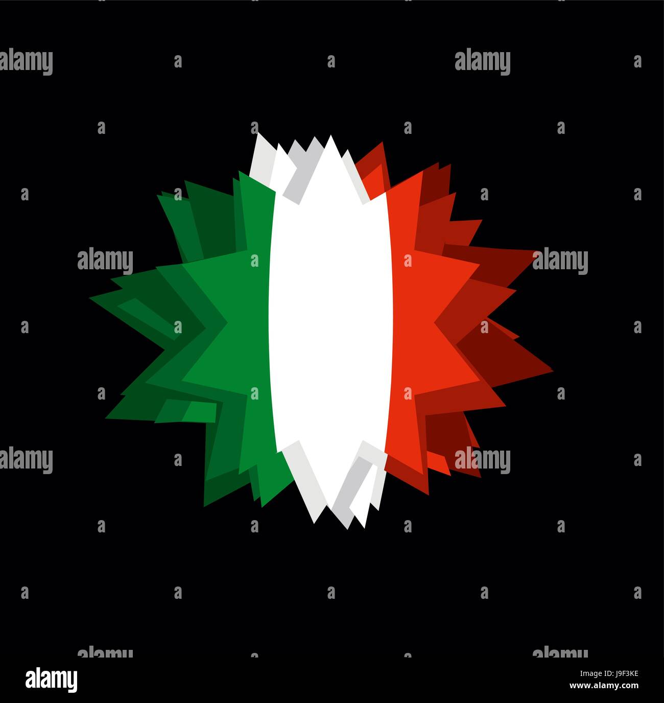 Flagge Italien Stern. Abstrakte Flagge des italienischen Staates