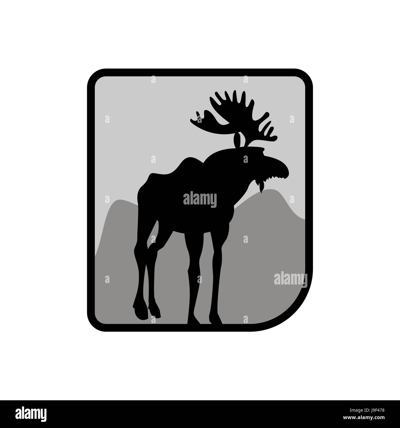 Elch Logo Rotwild Emblem Tier Mit Hornern Wildes Tier Stock Vektorgrafik Alamy