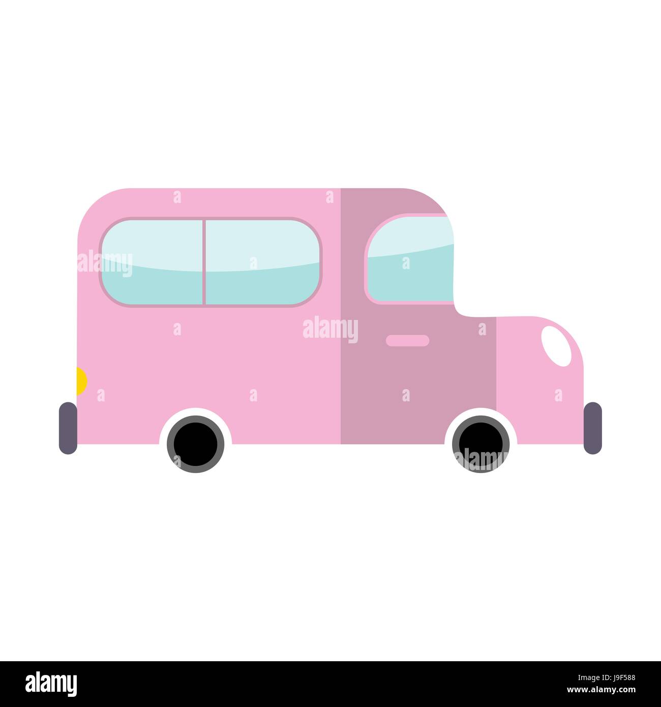 Auto rosa isoliert. Transport auf weißem Hintergrund. Auto im Cartoon-Stil Stock Vektor