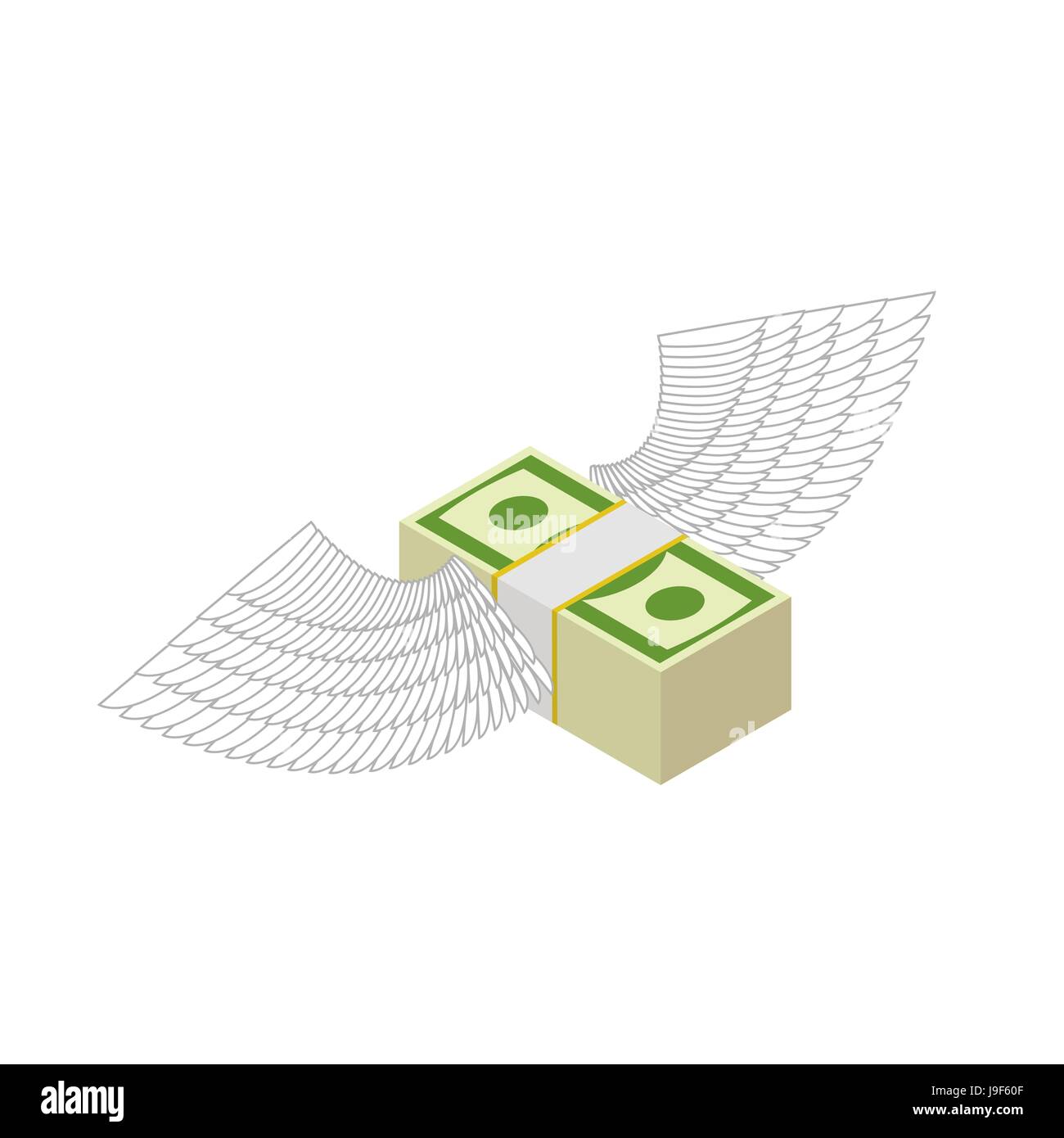 Fliegen Geld. Bar mit Flügeln. Finanzertrag und kommen. Bank-Vogel. Dollar-Rückkehr Stock Vektor