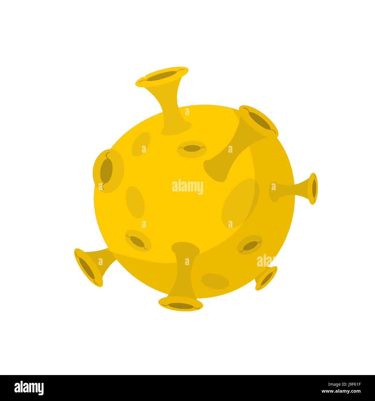 Mond isoliert Cartoon-Stil. Gelben Planeten des Sonnensystems auf weißem Hintergrund Stock Vektor