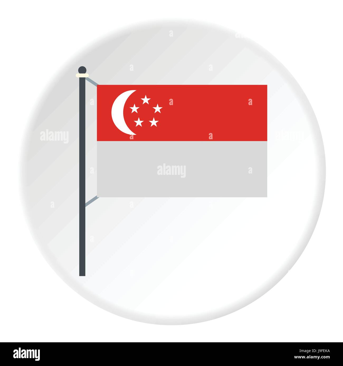 Singapur Flaggensymbol, flachen Stil Stock Vektor