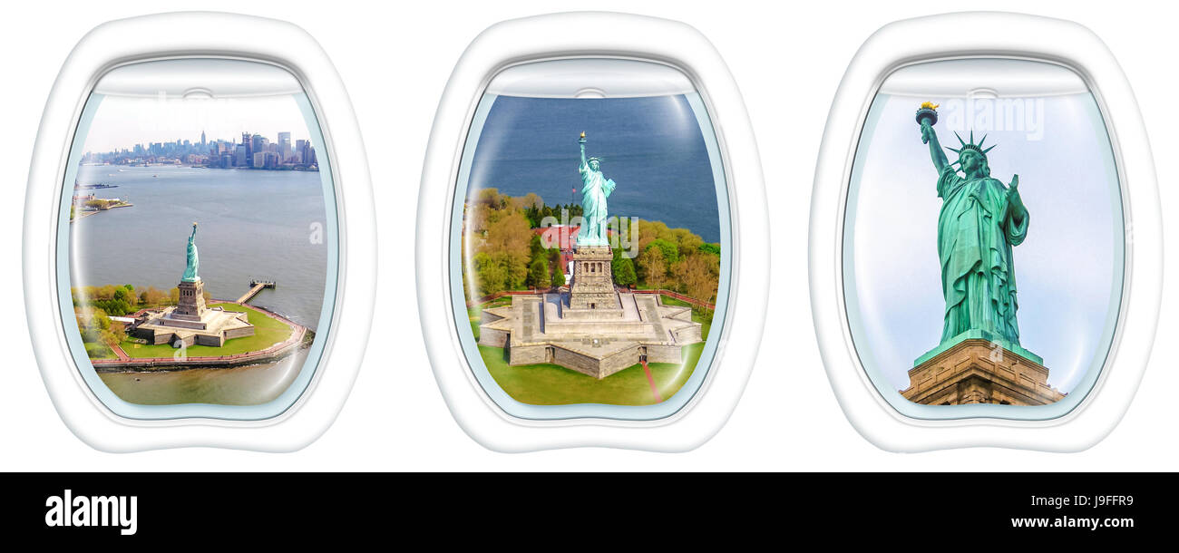 Freiheitsstatue Liberty Bullaugen Stockfoto