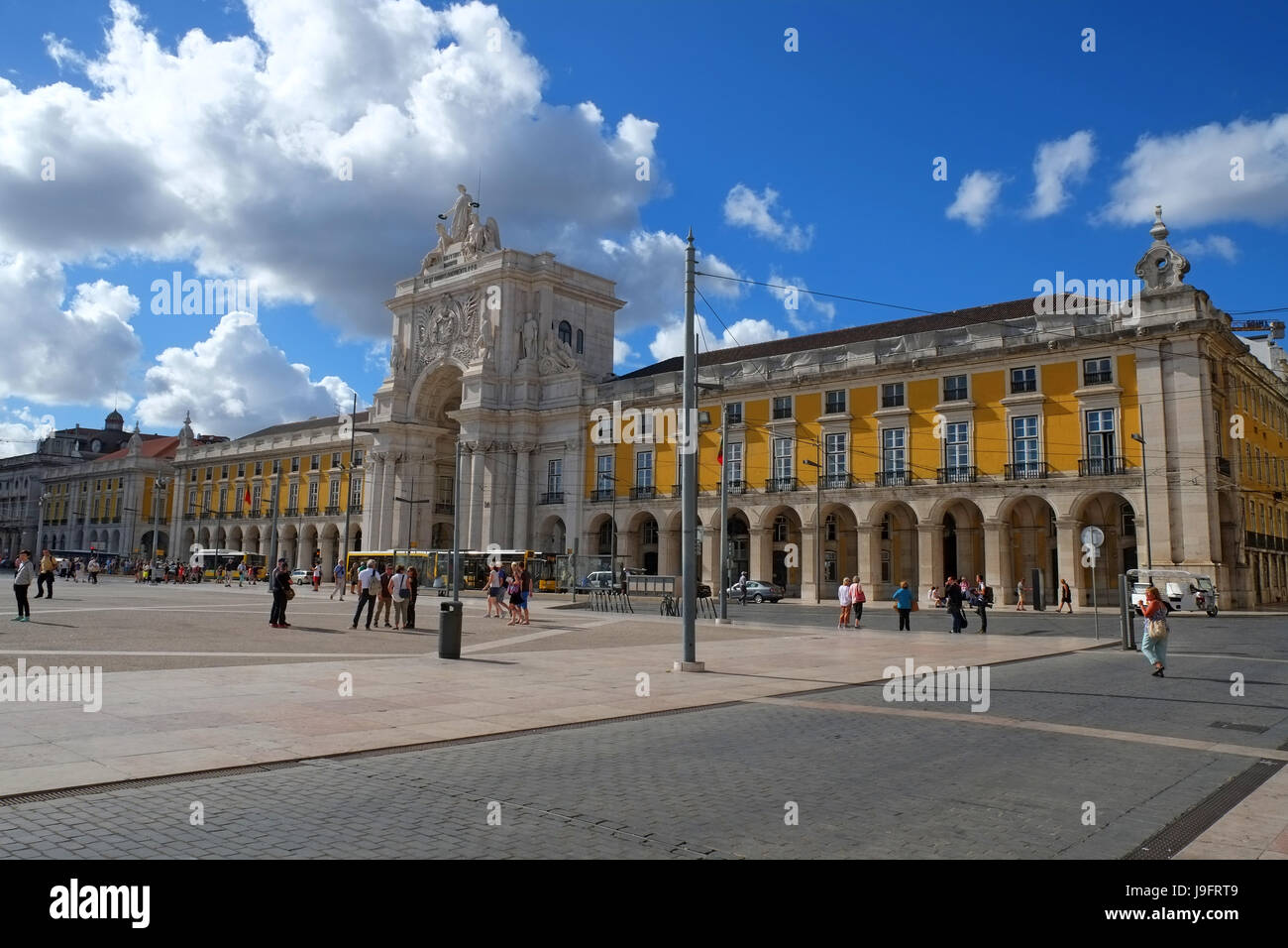 Praca de Comercio Lissabon Portugal Commerce Square Plaza Tejo Stockfoto