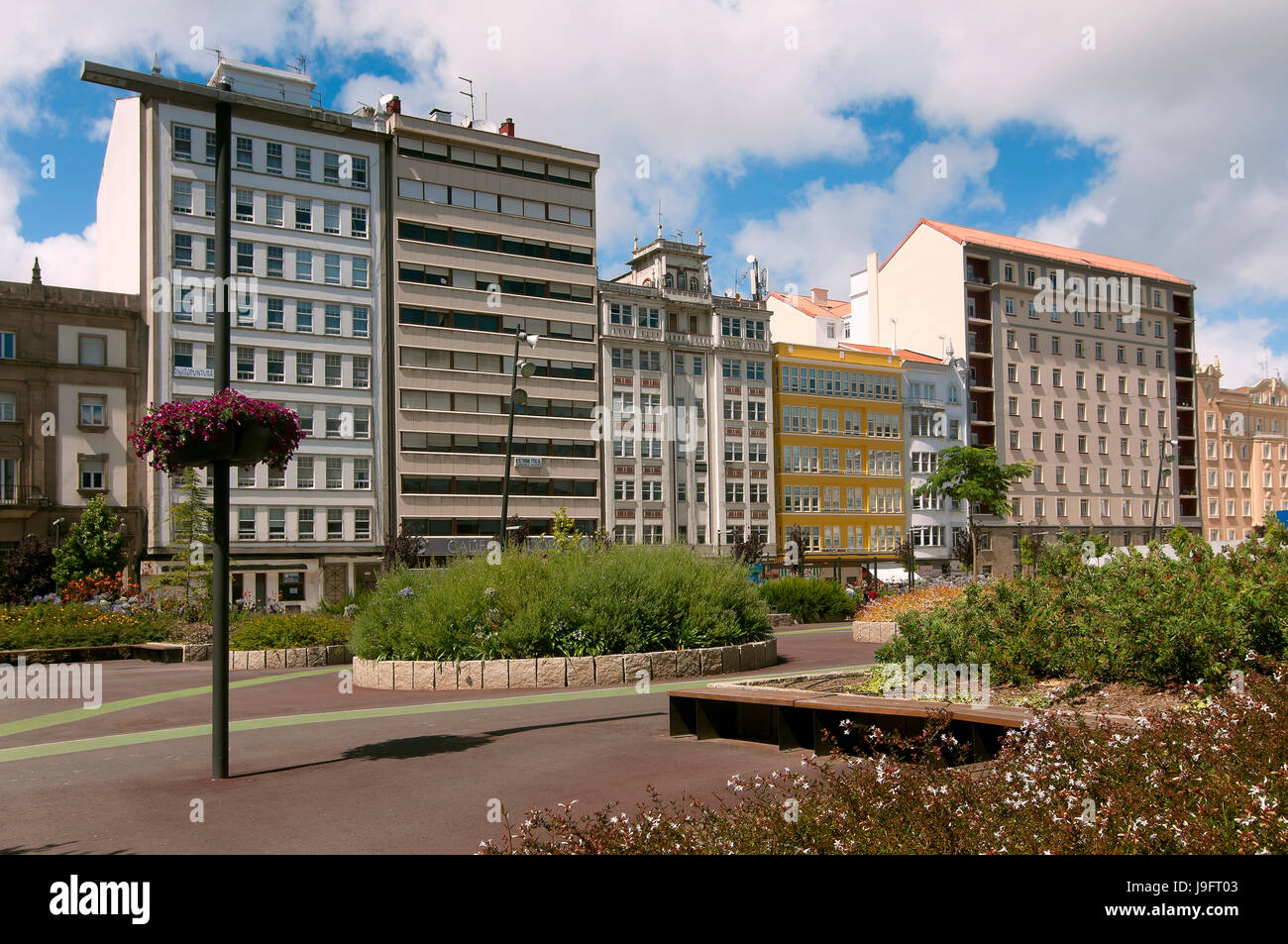 Plaza de Espana, Ferrol, La Coruña Provinz, Region Galicien, Spanien, Europa Stockfoto