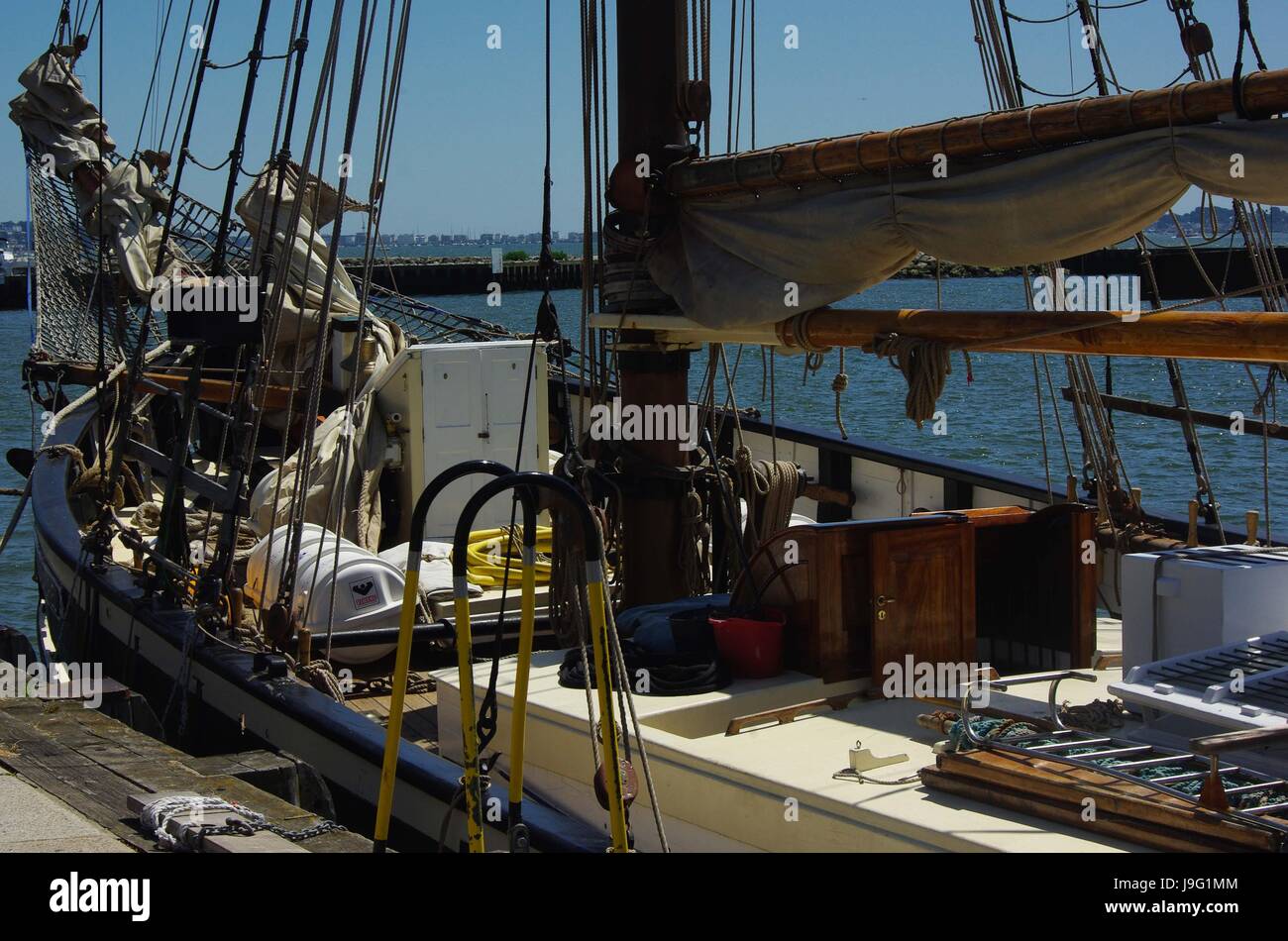 Königin Galadriel, Baltic Trader Schiff, wurde im Jahre 1937 in Svenborg, Dänemark gebaut. Sie liegt am Poole Quay als Bestandteil der 2017 Marine Festival. Stockfoto