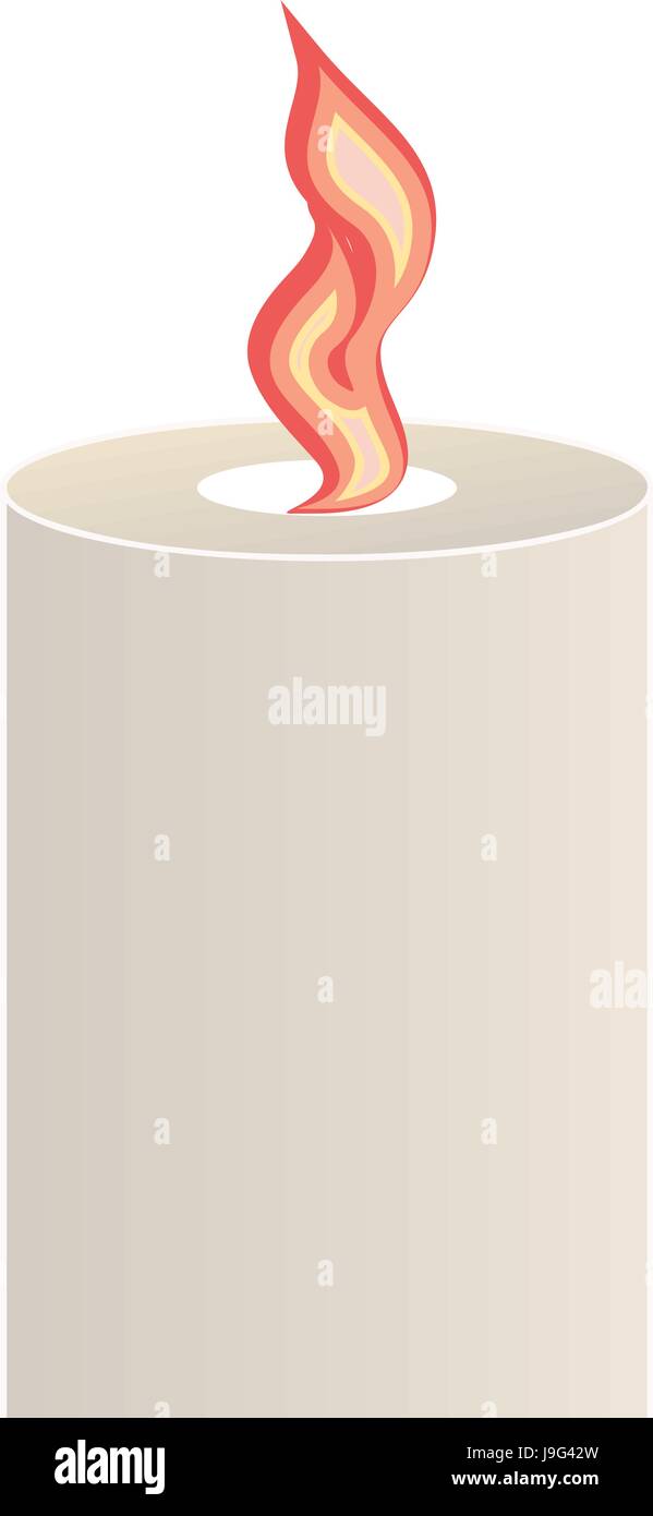 Kerze brennt hell mit einer Flamme im Vektor Stock Vektor