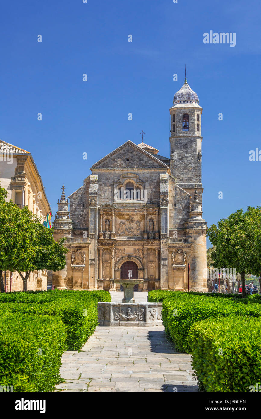 Spanien, Andalusien, Provinz Jaen, Ubeda Stadt, Vazquez de Molina Square, heilige Kirche des Erlösers, Iglesia del Salvador, Stockfoto