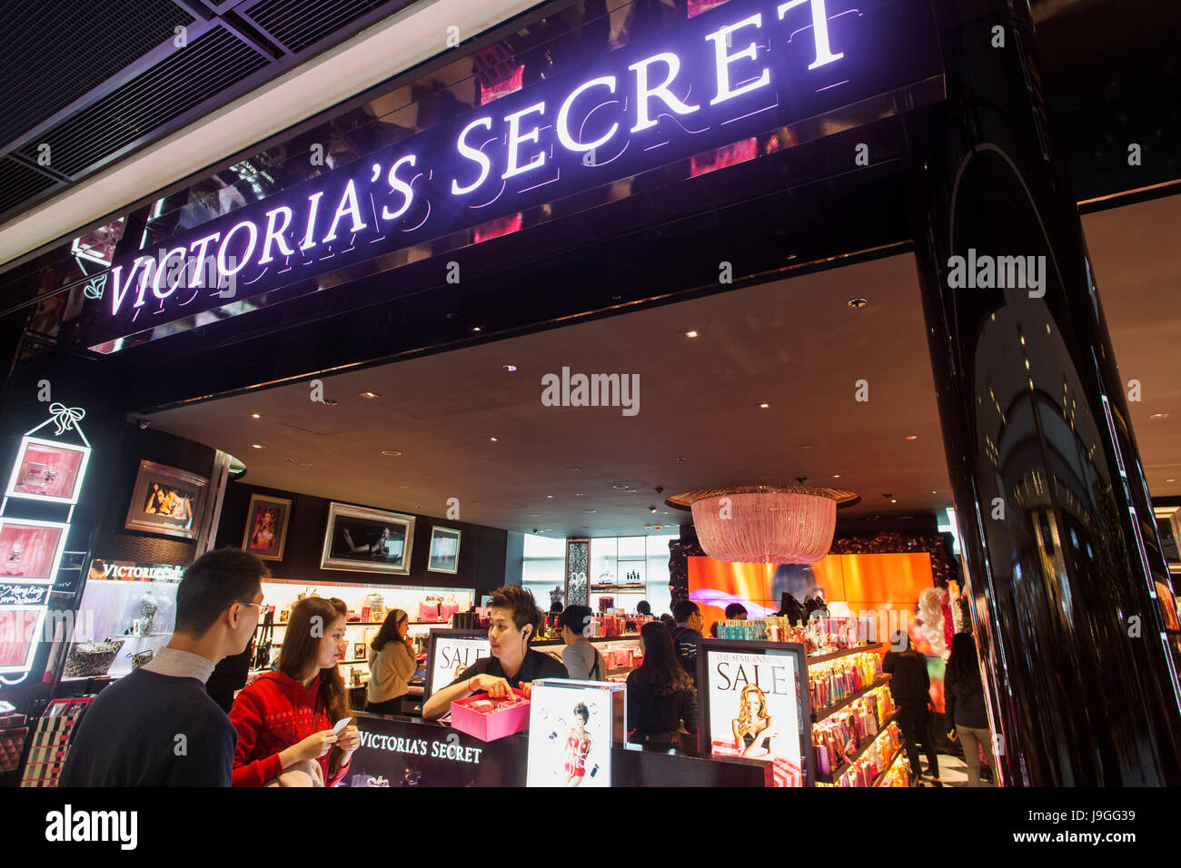 China, Hongkong, Central, IFC Mall, Victorias Secret Shop Stockfoto