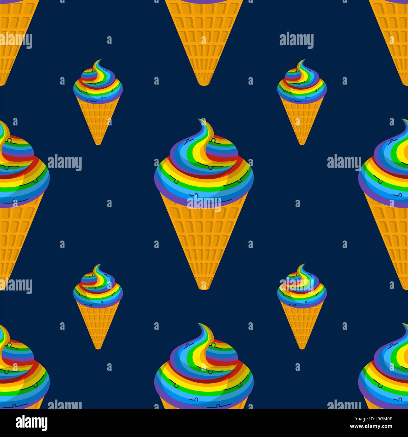 Einhorn Eis Musterdesign. Regenbogen-Dessert-Textur. Fantastische süße Hintergrund Stock Vektor