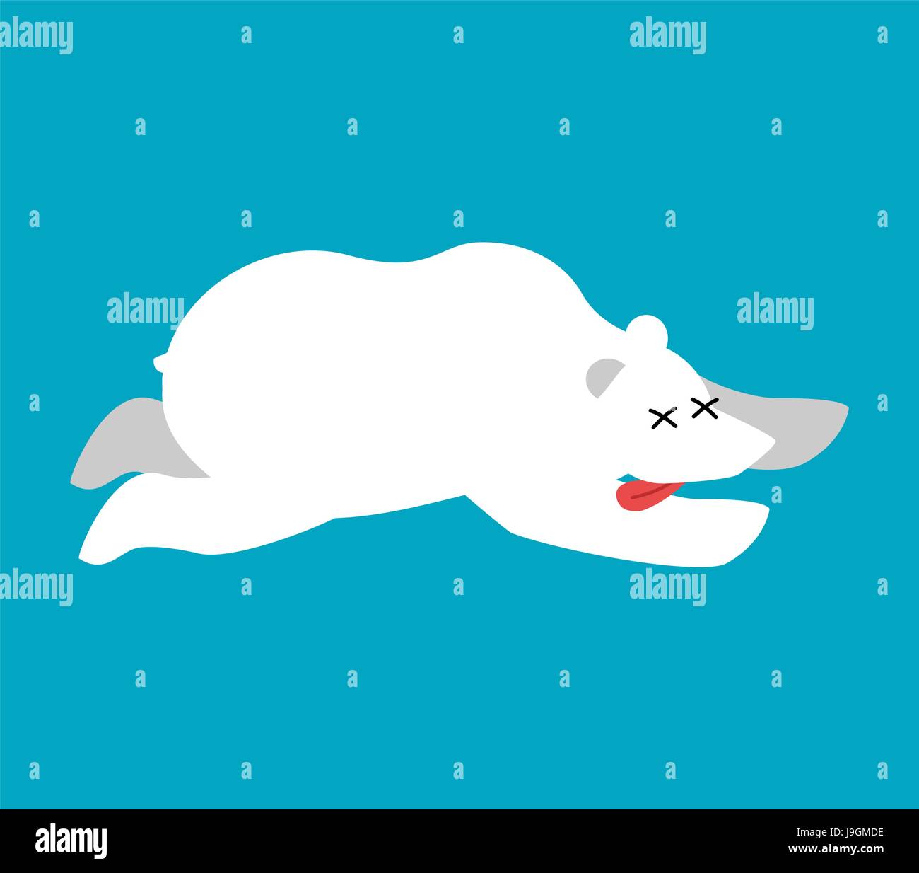 Toten Eisbären. Arktis und Antarktis wildes Tier tot. Leiche Nordens Raubtier Stock Vektor