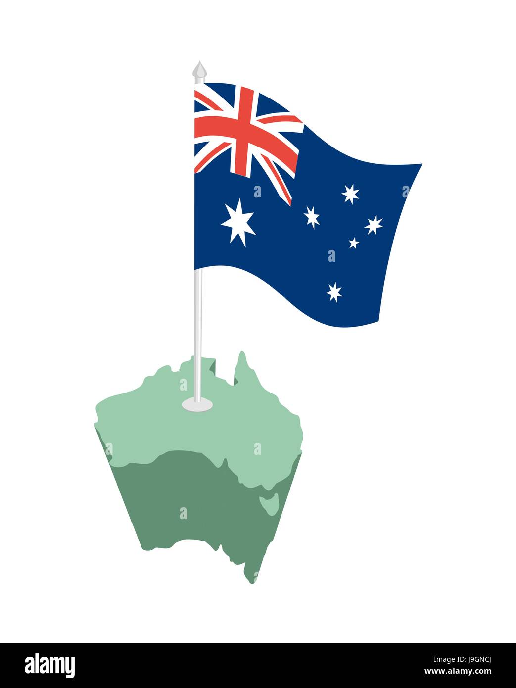 Australien Karte und Flagge. Australische Ressource und Land-Bereich. Staatliche patriotischen Zeichen Stock Vektor