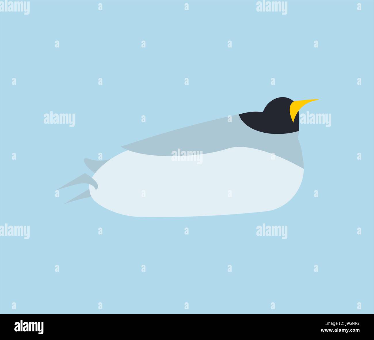 Pinguin im Wasser isoliert zu schwimmen. Tierische Nordpol. Vogel-Antarktis und Arktis Stock Vektor