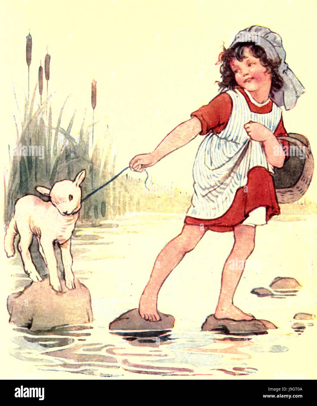 Mary Had a Little Lamb - Kindergarten Ryhme Stockfoto