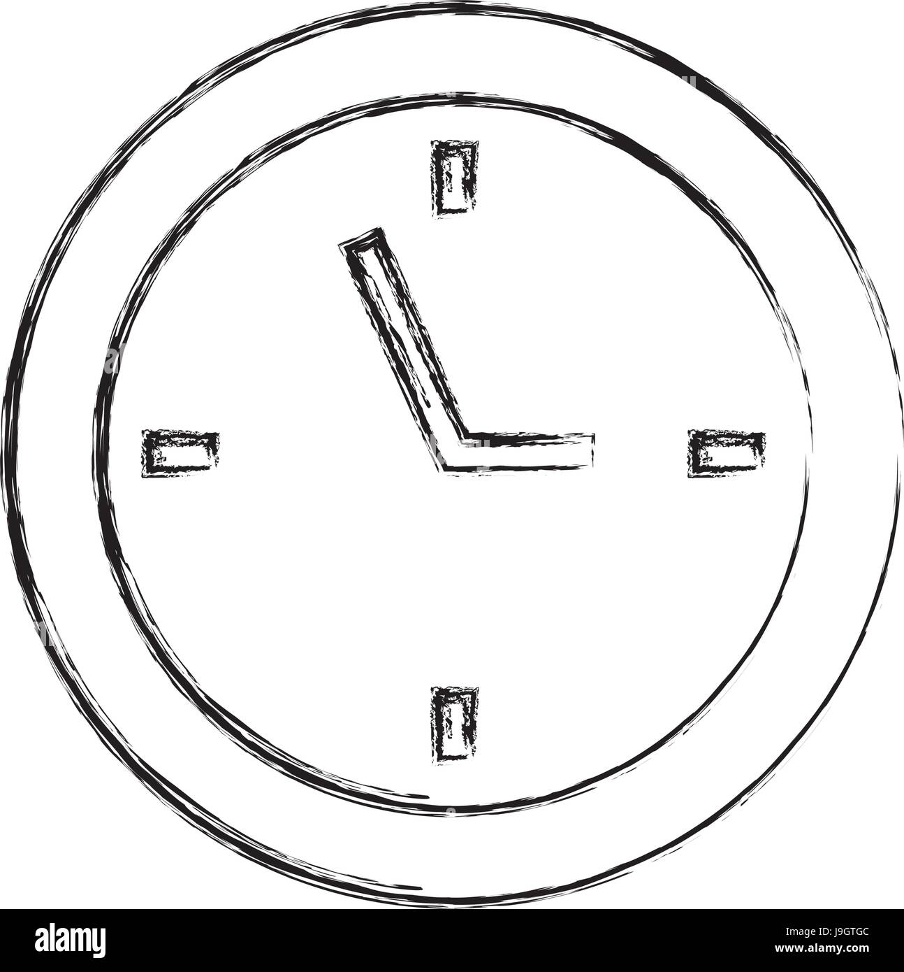 Skizze zu zeichnen Uhr cartoon Stock-Vektorgrafik - Alamy