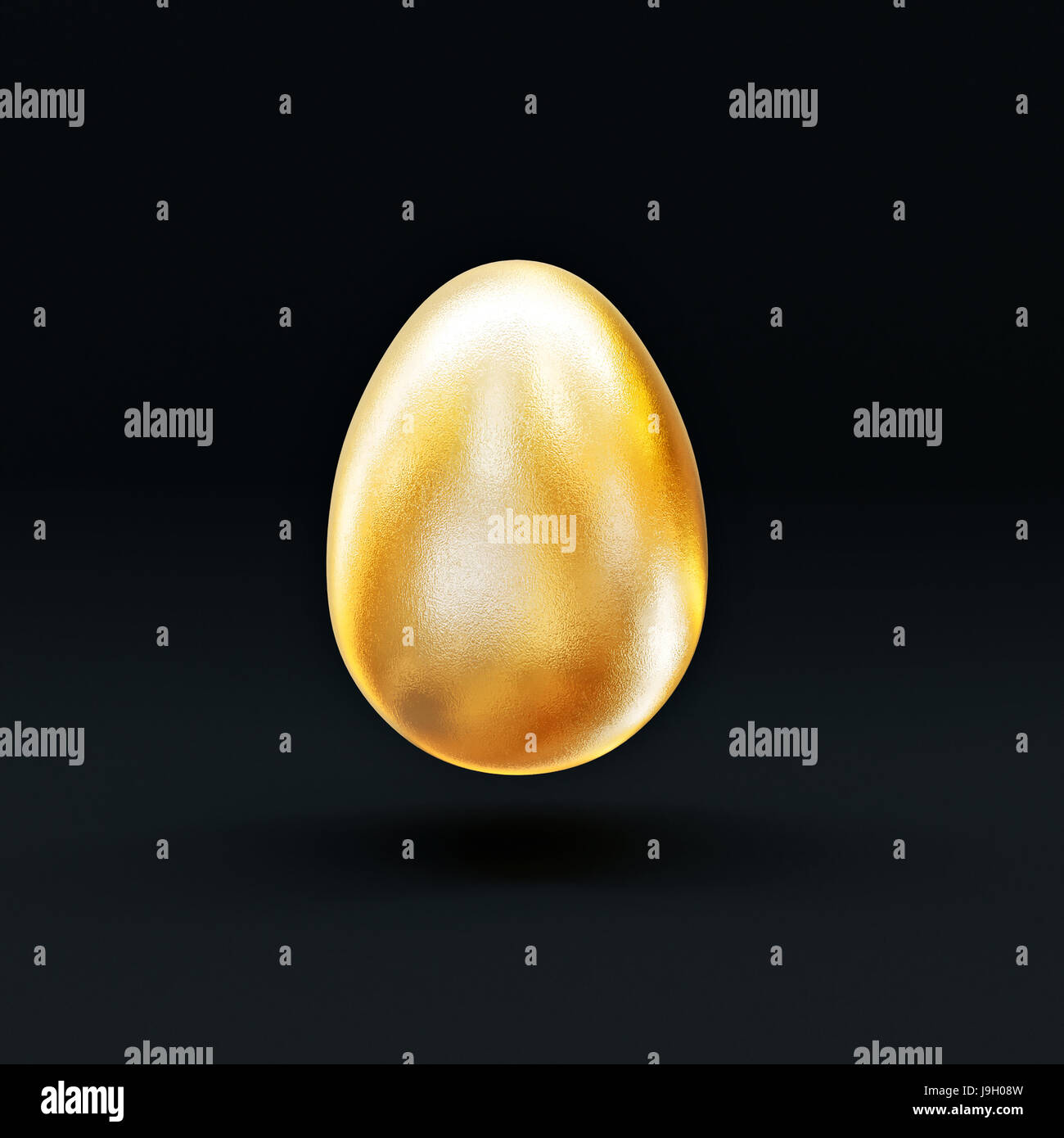 goldenes Ei auf schwarz 3d Render Bild Stockfoto