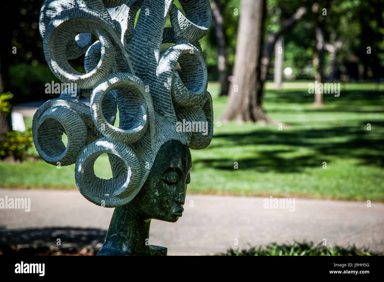 Skulpturen in Dallas Arboretum und Botanischer Garten, Texas Stockfoto