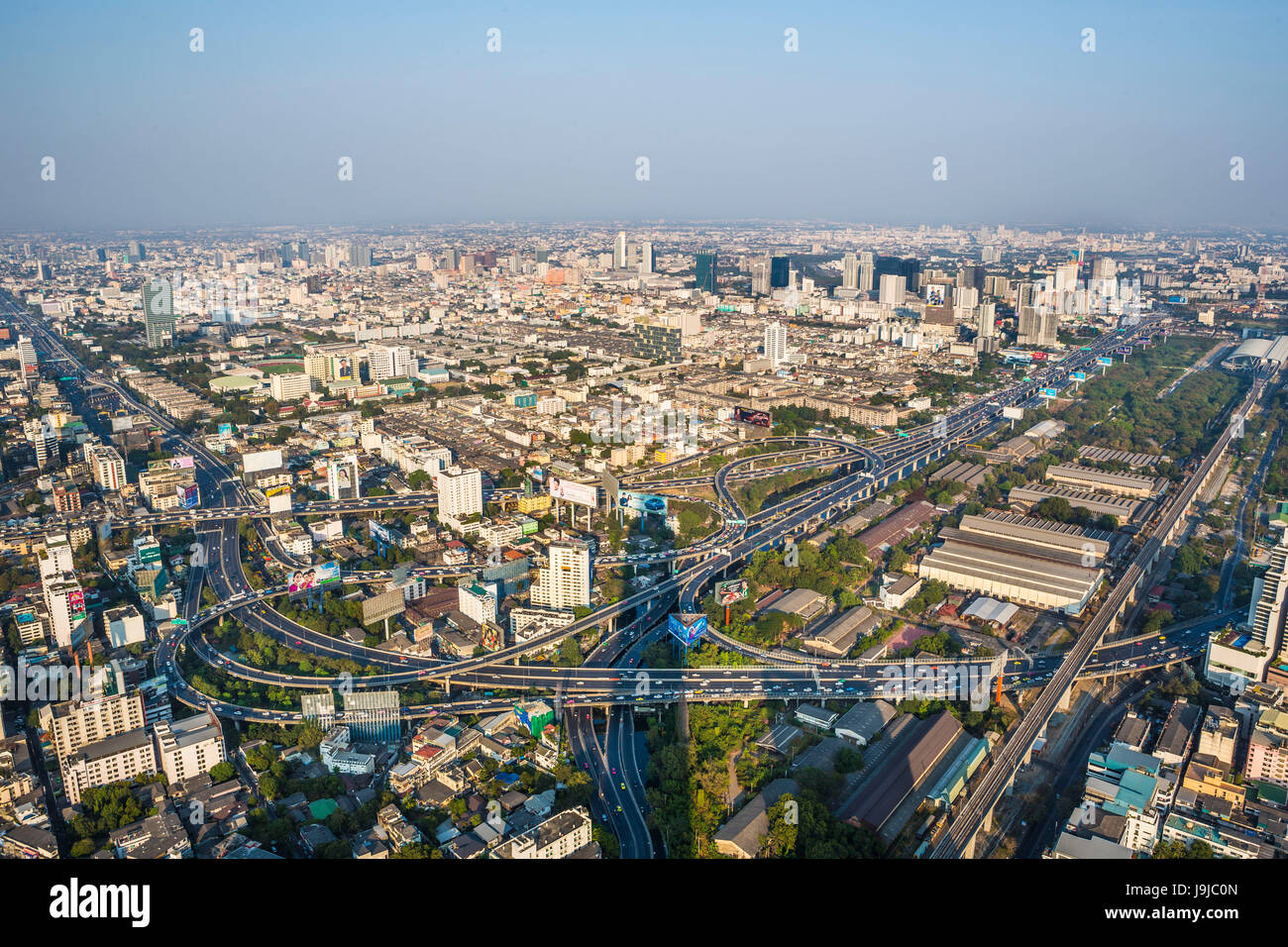 Thailand, Bangkok Stadt Zentrum von Bangkok, Autobahnen Kreuzung an Ratchaprarop Halbin Stockfoto