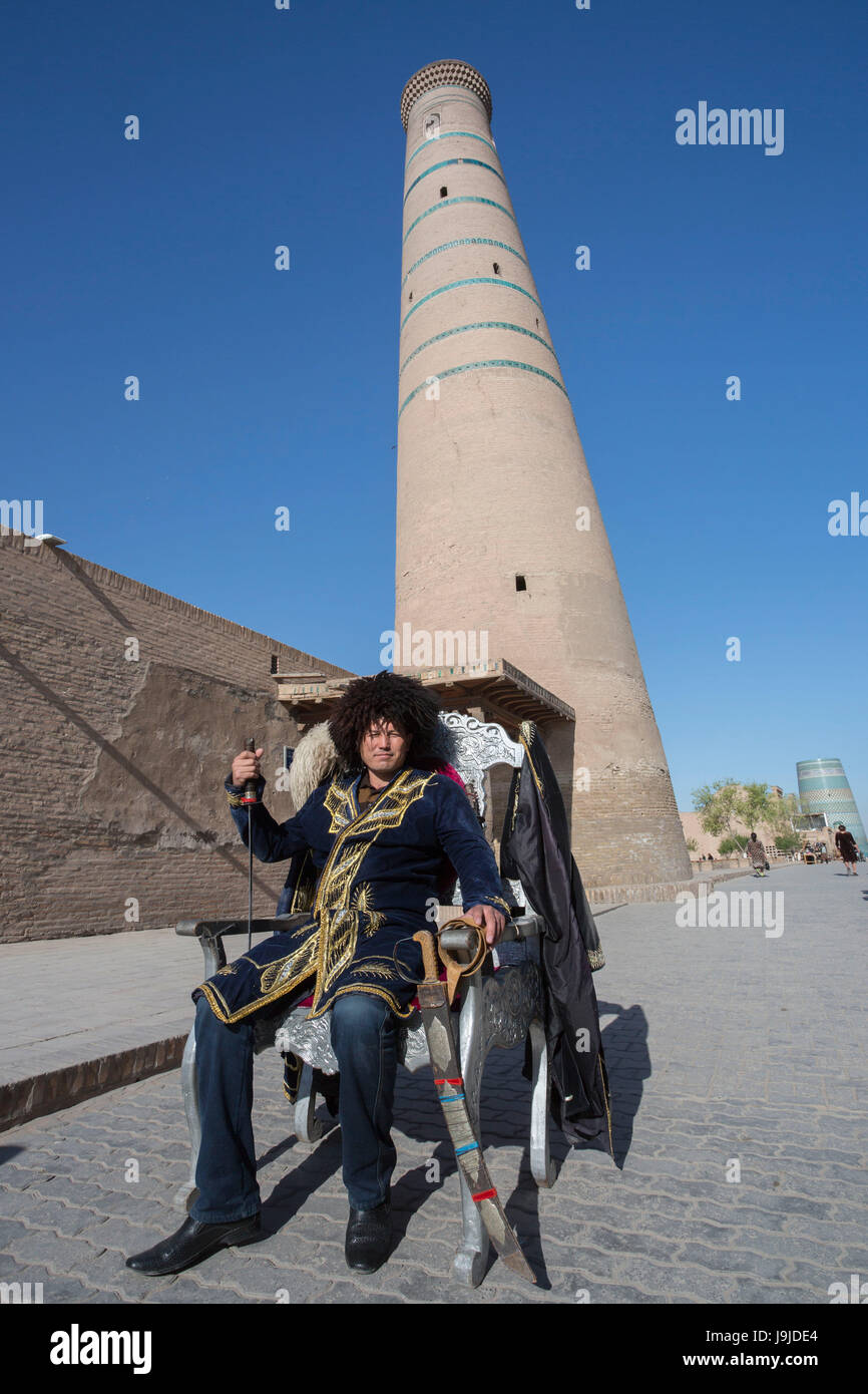 Usbekistan, lokale touristische Khorezm Region, Stadt Chiwa, UNESCO-Welterbe Stockfoto