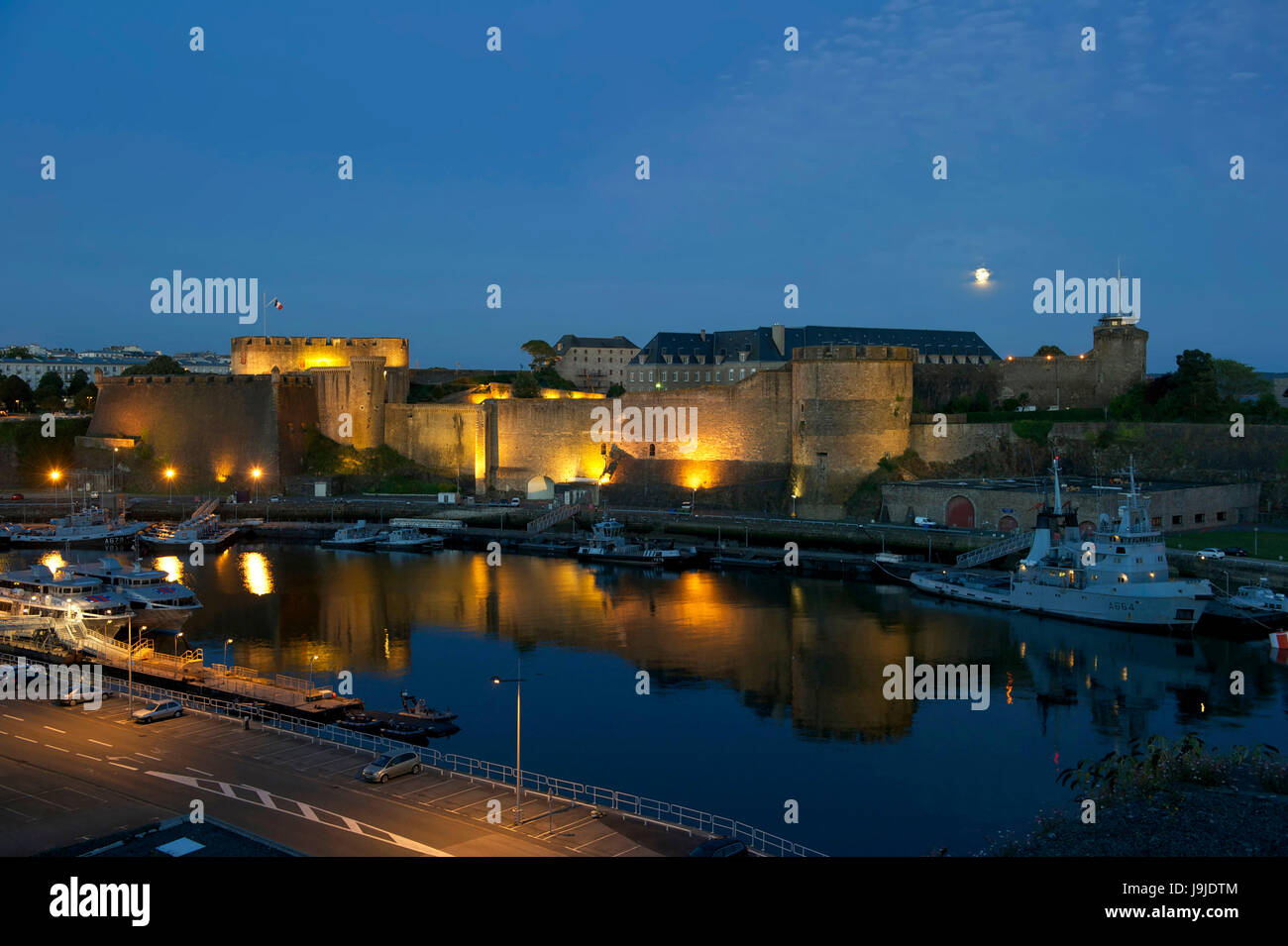 Frankreich, Finistere, Brest, das Schloss (Meeresmuseum), Mündung des Penfeld Stockfoto