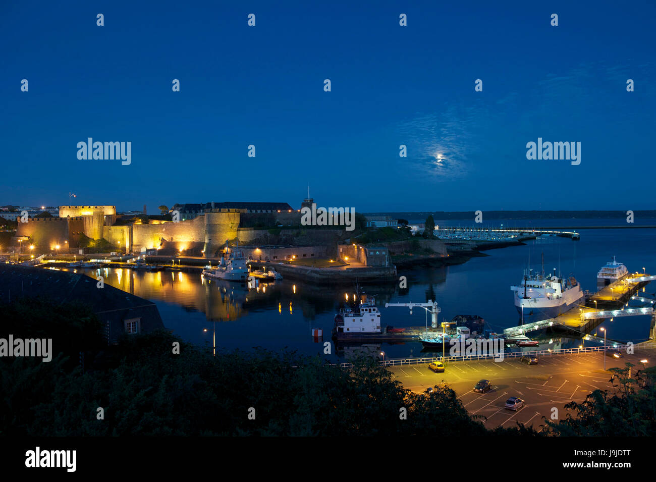 Frankreich, Finistere, Brest, das Schloss (Meeresmuseum), Mündung des Penfeld Stockfoto