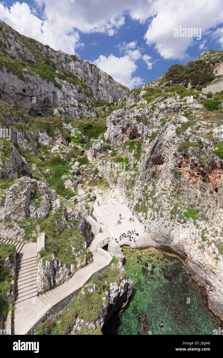 Fjord Il Ciolo, Gagliano del Capo, Provinz von Lecce, Halbinsel Salento, Apulien, Italien Stockfoto