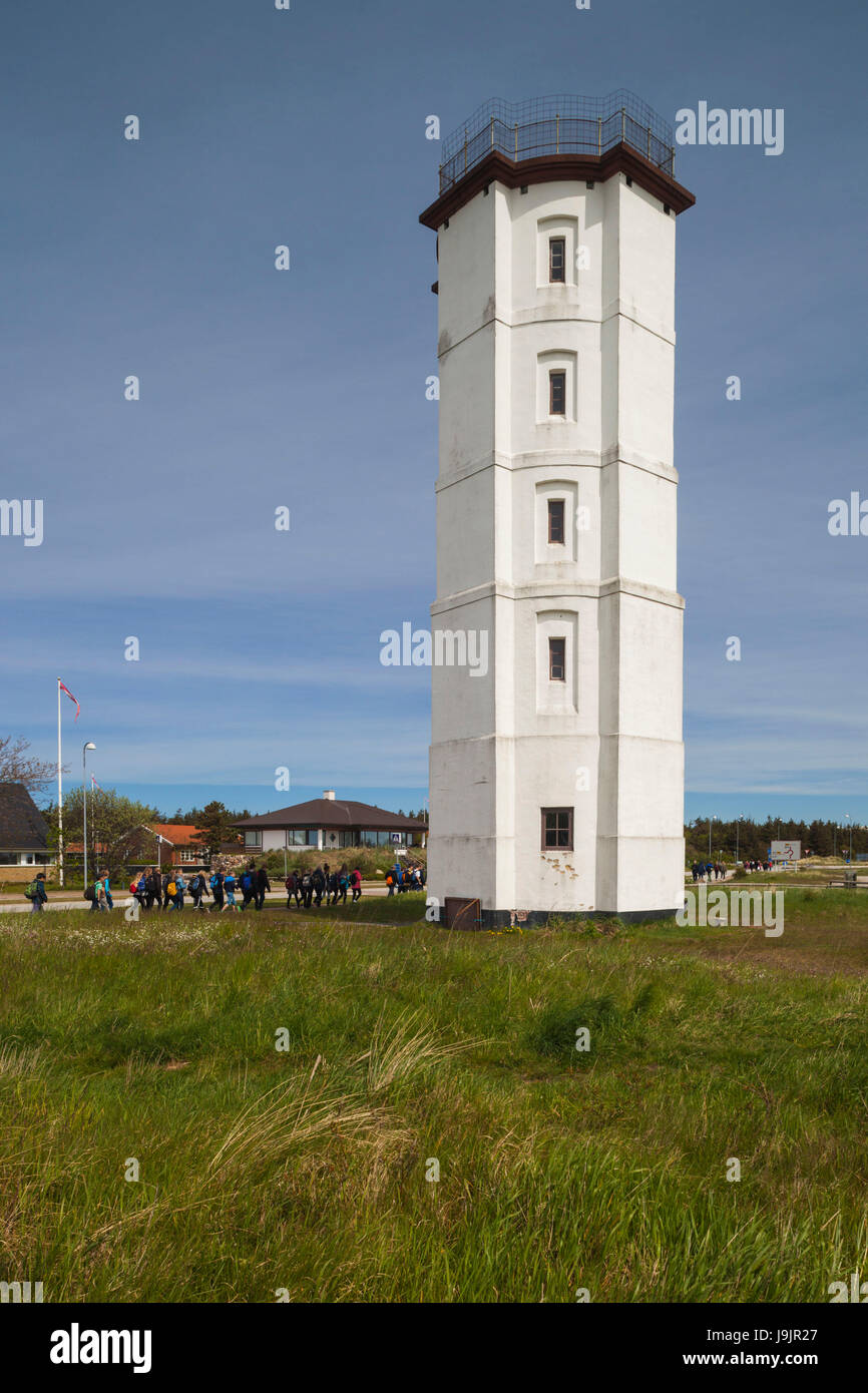 Dänemark, Jütland, Skagen, Det Hvide Fyr, alten Leuchtturm Stockfoto