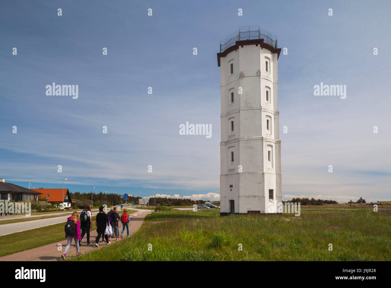 Dänemark, Jütland, Skagen, Det Hvide Fyr, alten Leuchtturm Stockfoto