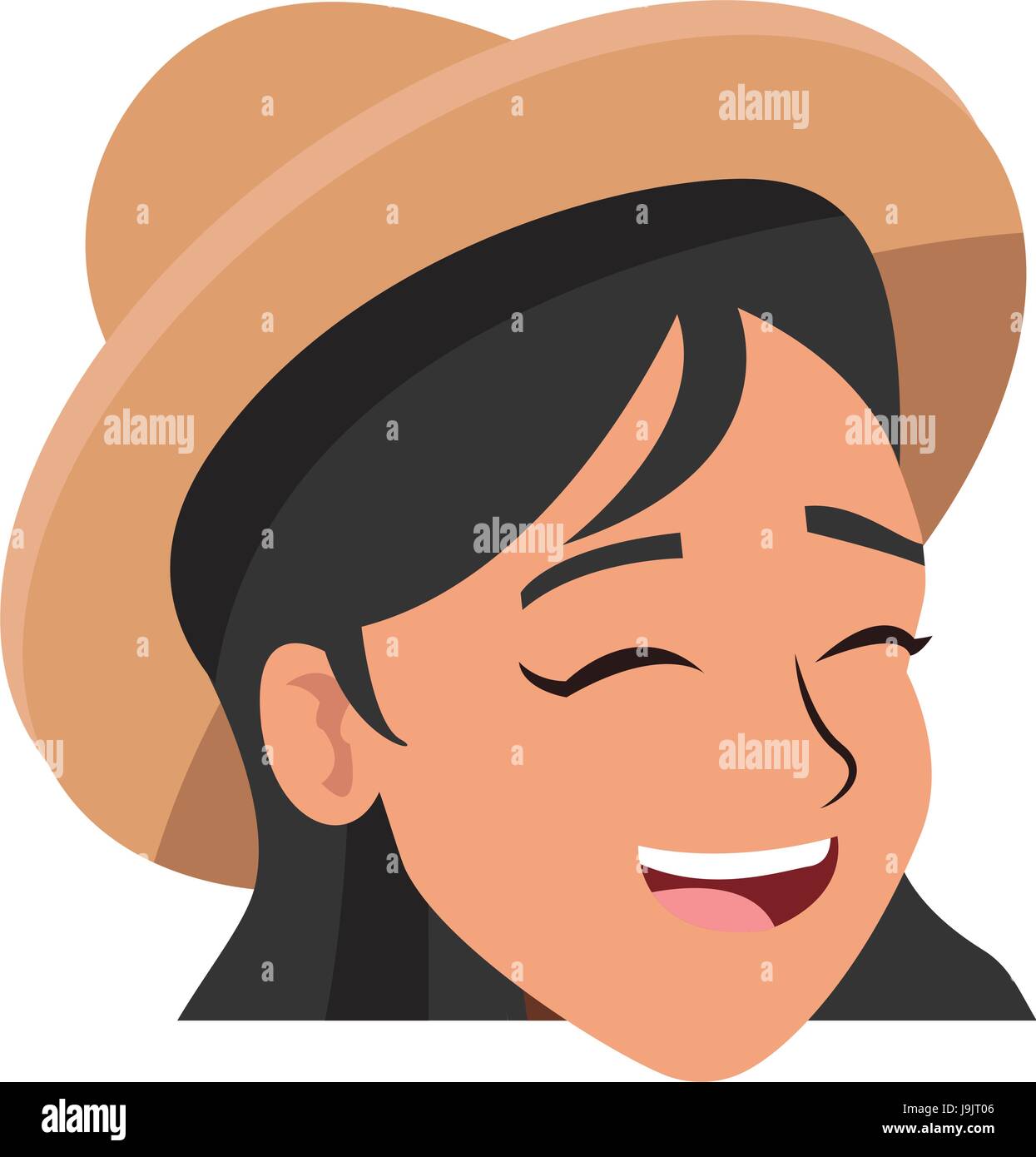 Cartoon Frau glücklich lachendes Gesicht Alamy