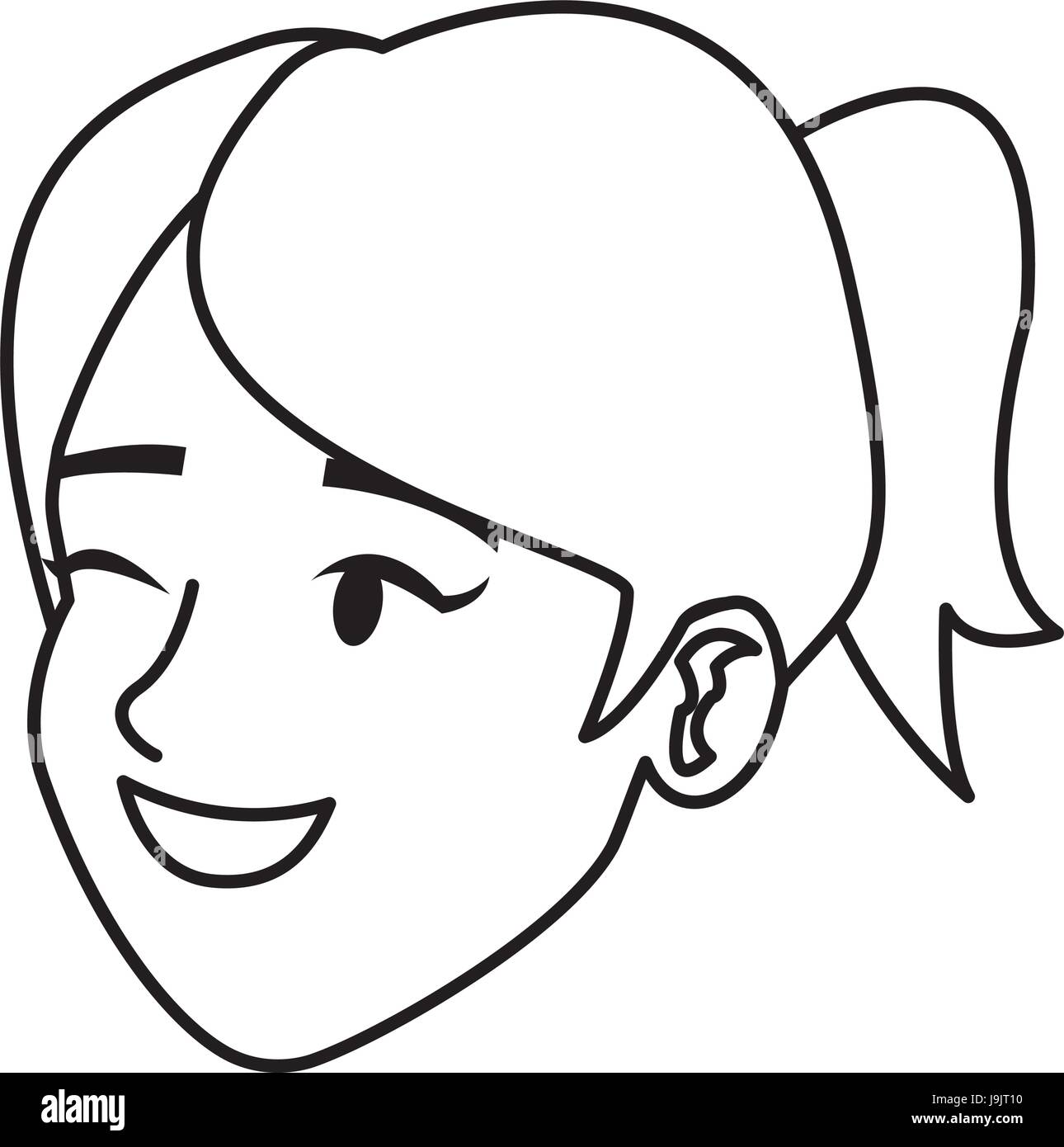 Cartoon Frau glücklich lachendes Gesicht Alamy