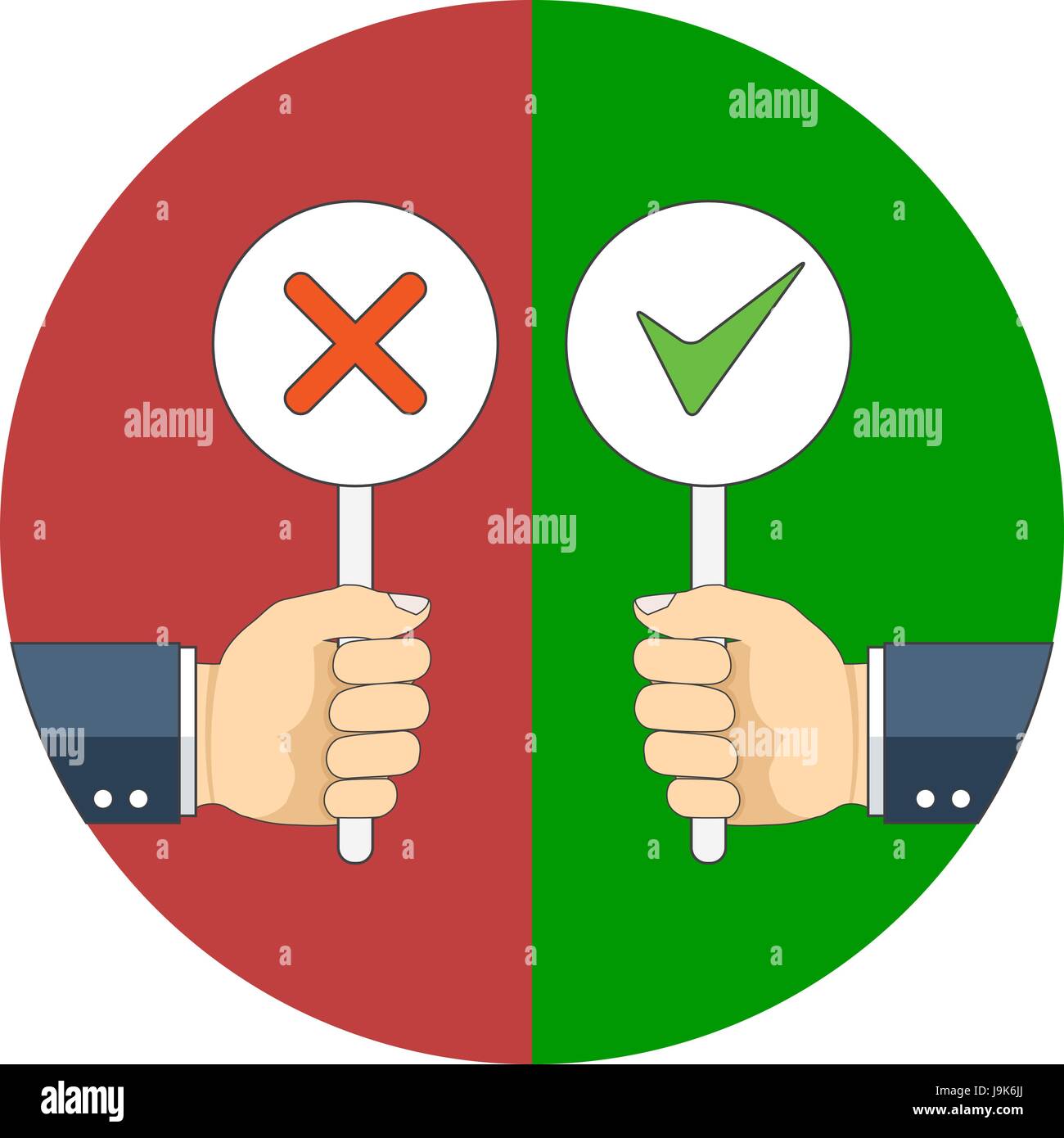 Positives Und Negatives Feedback Konzept Flaches Design Symbol Im Kreis Auf Weissem Hintergrund Stock Vektorgrafik Alamy