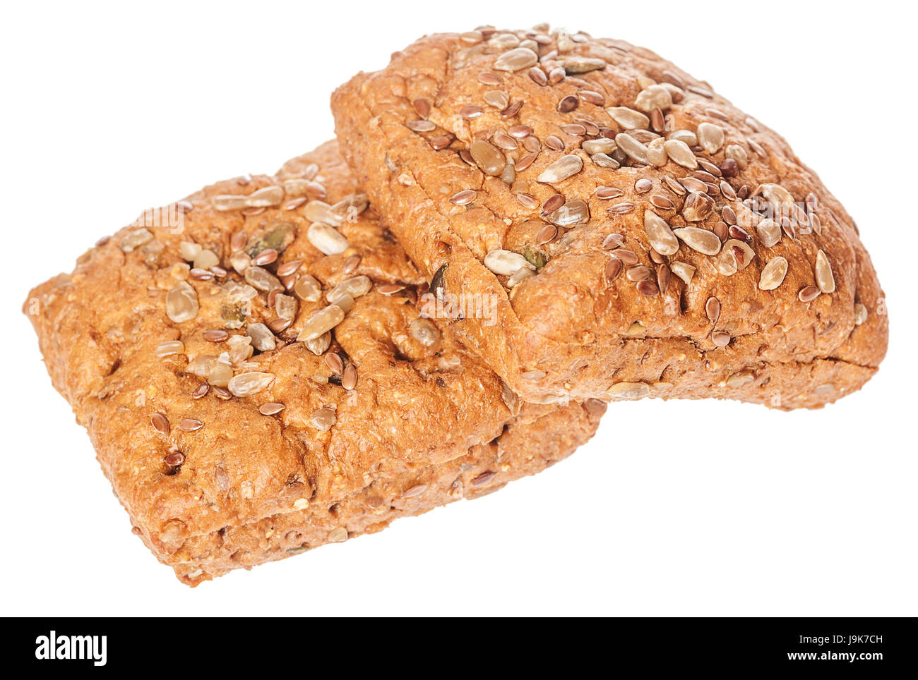 Schwedisches Brot mit Samen isoliert auf weißem Hintergrund Stockfoto