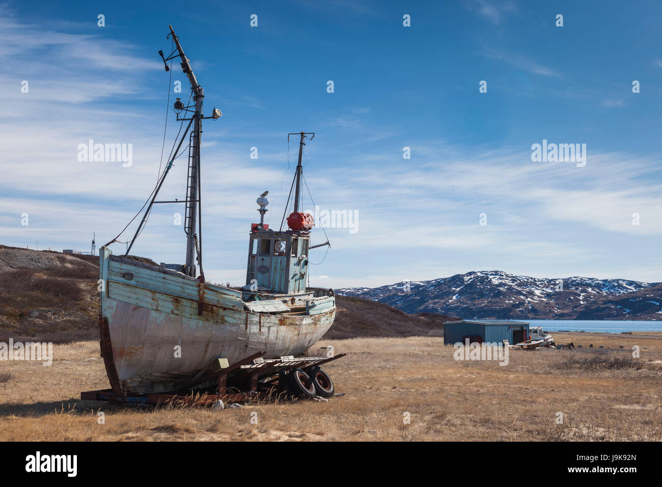 Grönland, Narsarsuaq, Fischerboot Stockfoto