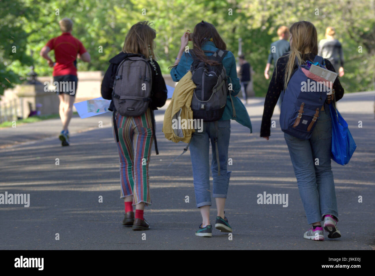 Glasgow Kelvingrove Park Szenen Läufer laufen Stockfoto
