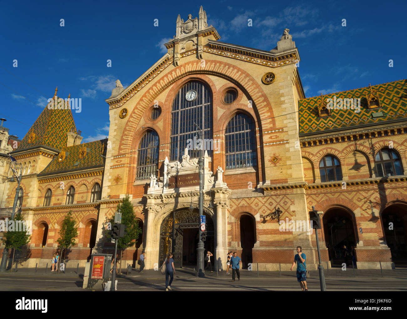 Große Halle Markt in Budapest Ungarn Stockfoto