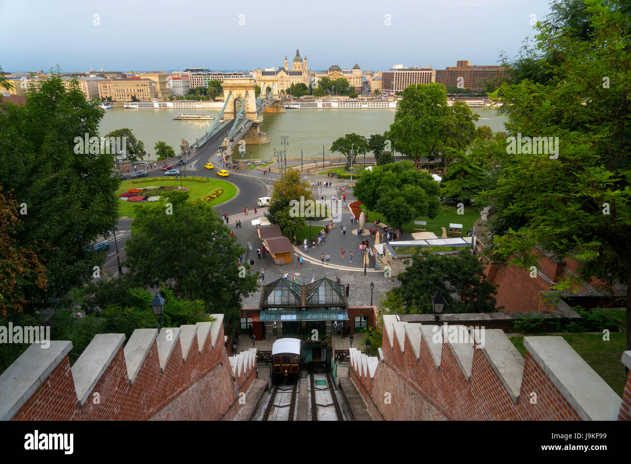 Burgberg-Seilbahn in Budapest Ungarn Stockfoto