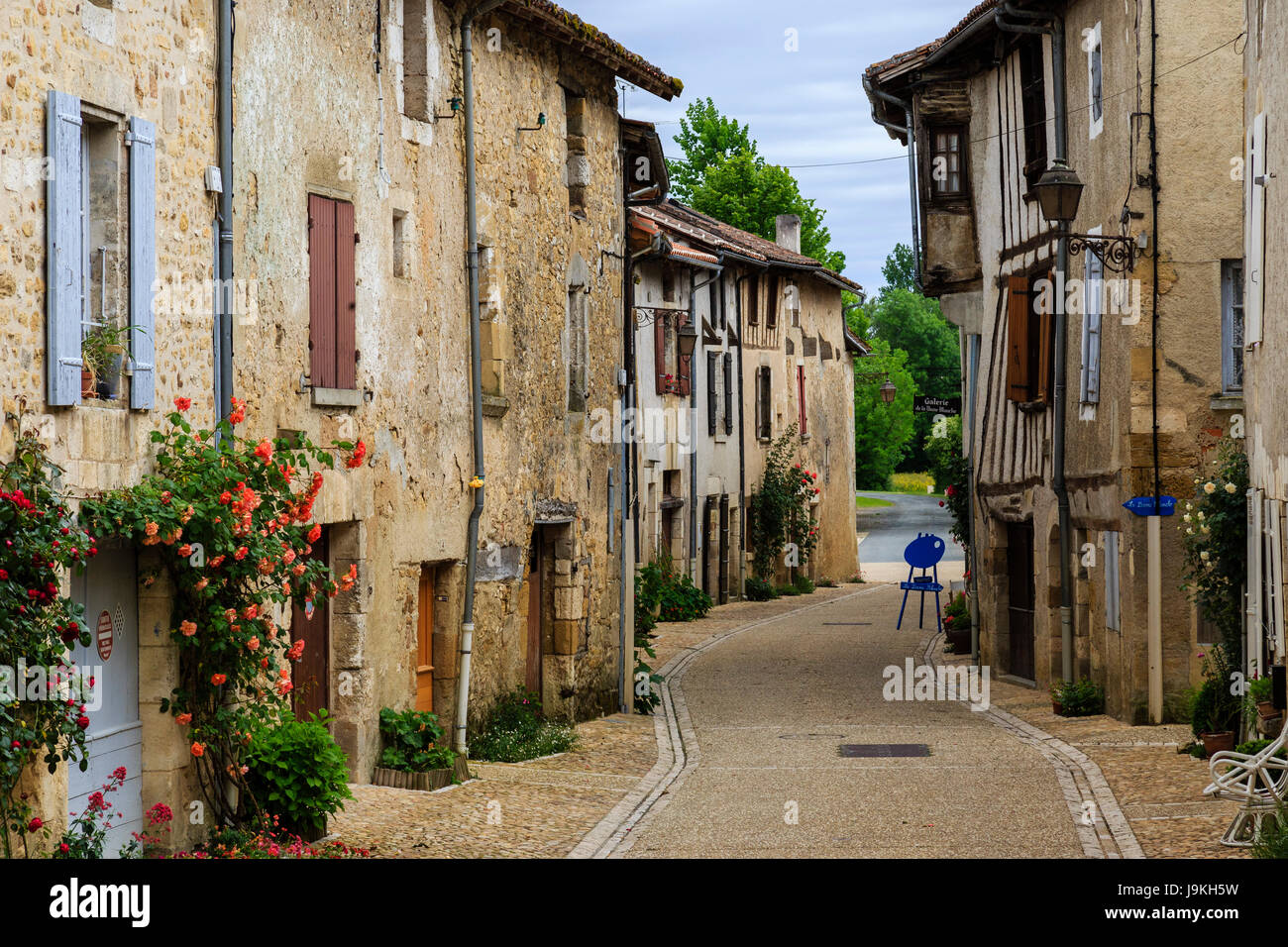 Frankreich, Dordogne, St. Jean de Cole, "Les Plus beaux villages de France (Schönste Dörfer Frankreichs), Straße Stockfoto