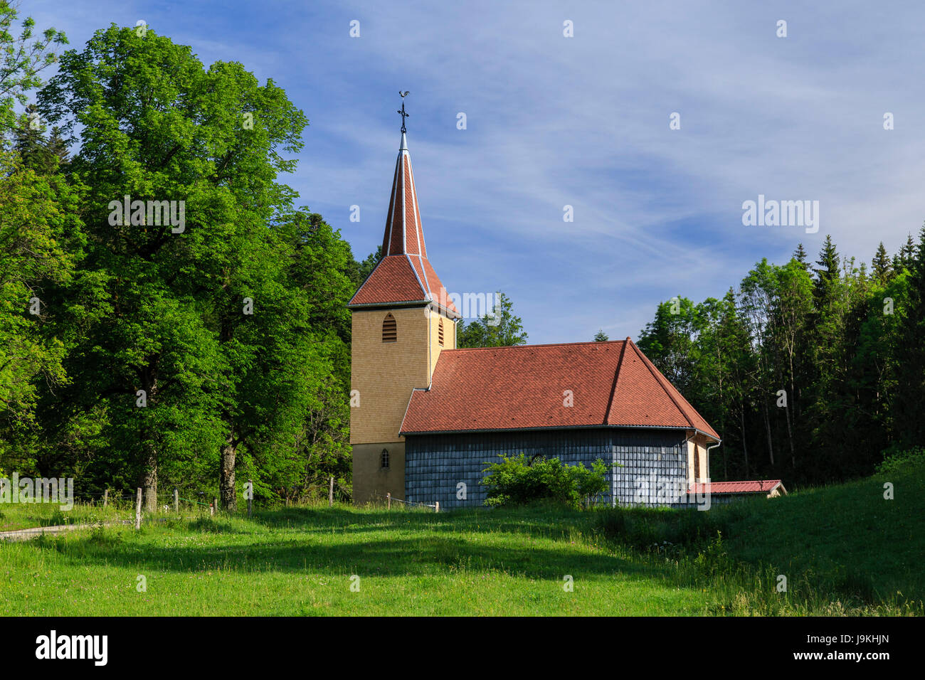 Frankreich, Doubs, Jura, Labergement Sainte Marie, Sainte Theodul Kapelle Stockfoto