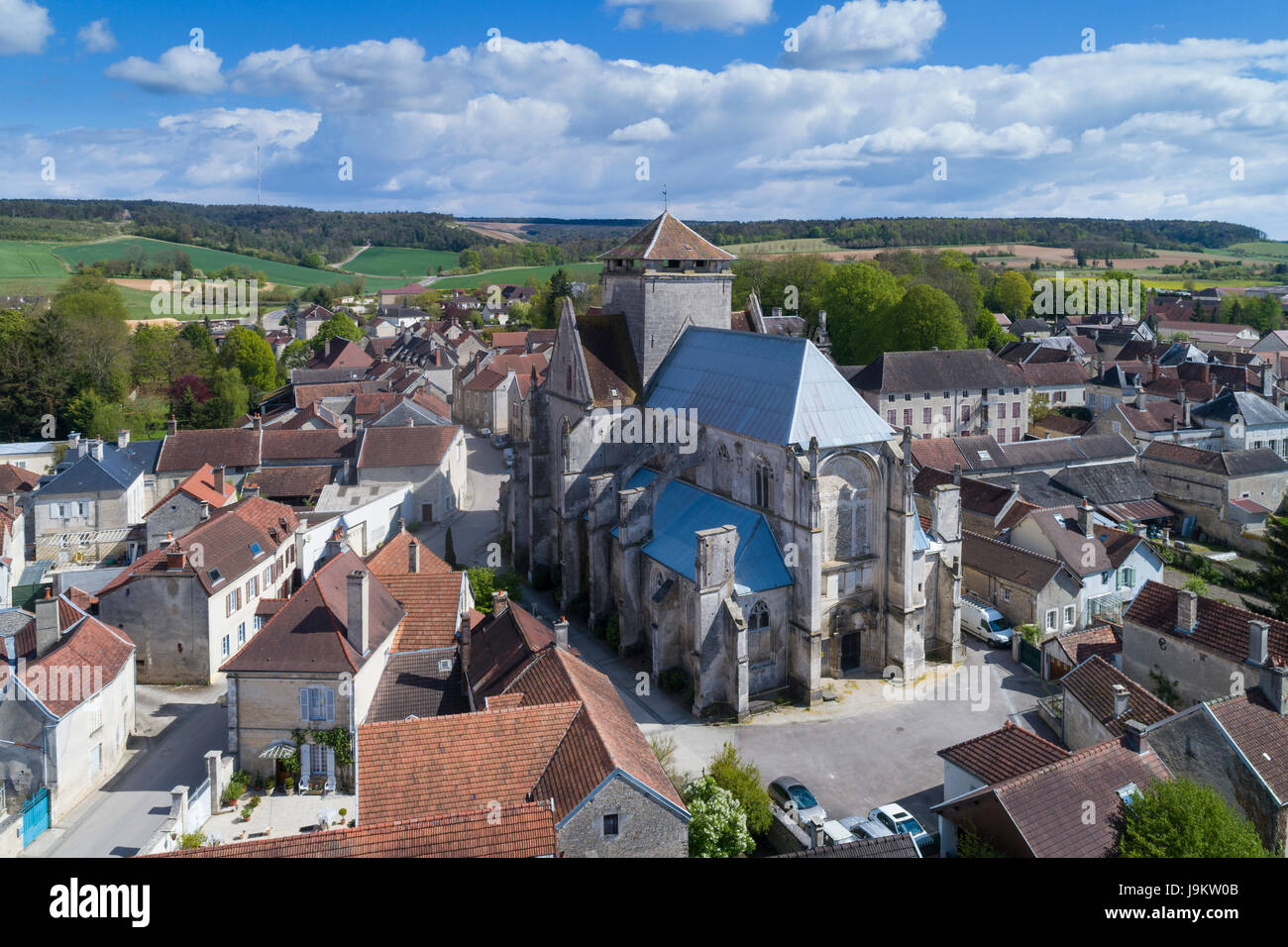 Frankreich, Aube (10), Vue Aerienne du Dorf des Riceys / / Frankreich, Aube (10), Aerial view von Les Riceys Stockfoto