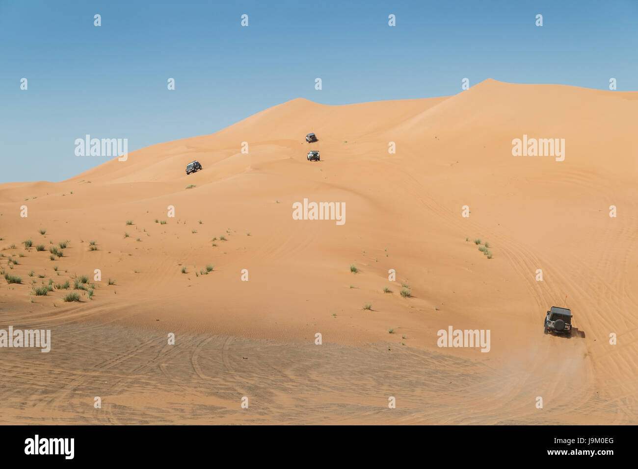 Off Road 4 x 4 in der Nähe von Dubai in den Vereinigten Arabischen Emiraten Stockfoto