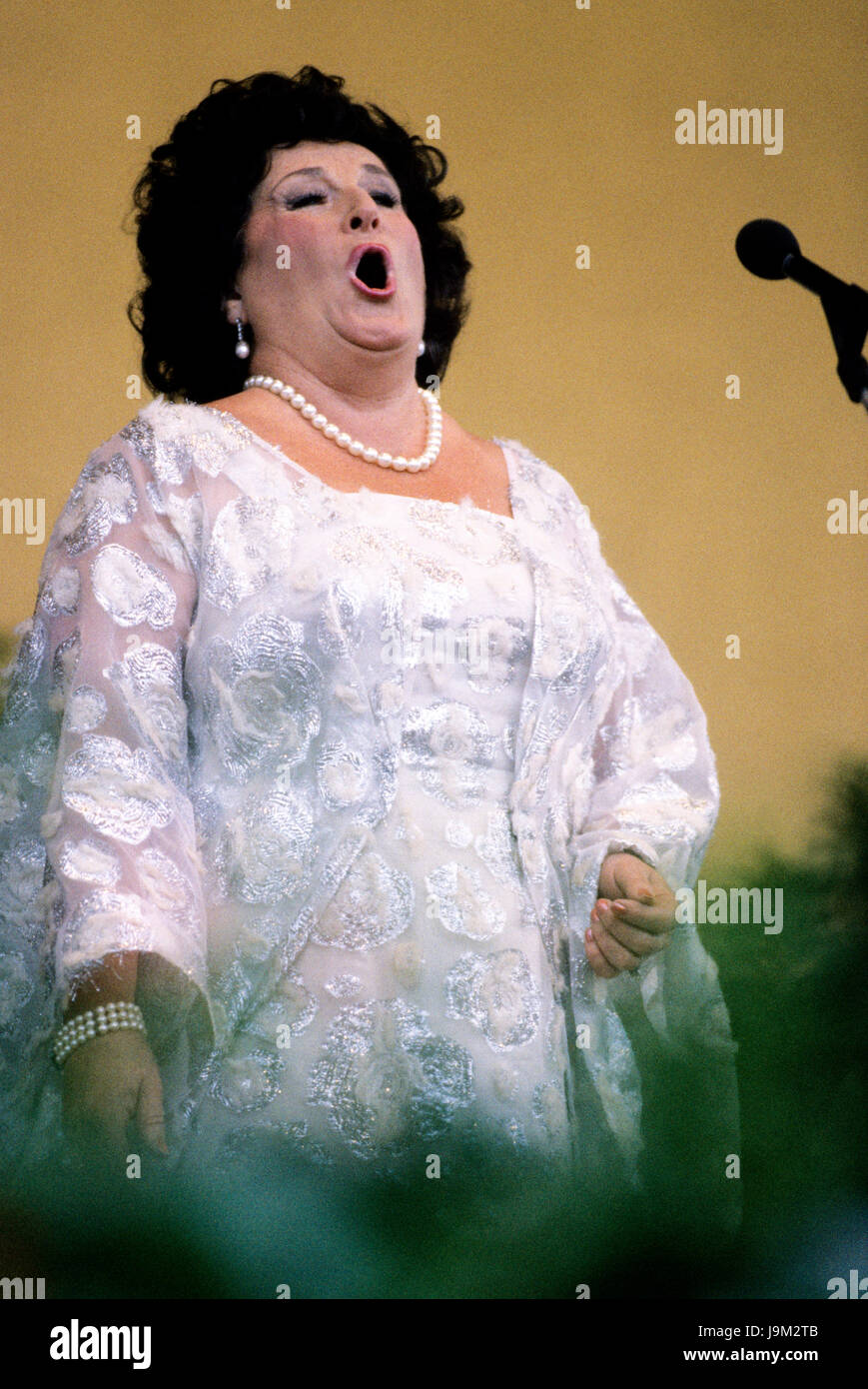 BIRGIT NILSSON, schwedische Opernsängerin gibt Konzert in Gröna Lund Stockholm 1989 Stockfoto