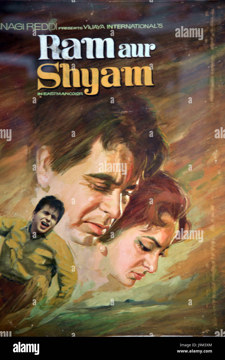 Indisches bollywood hindi-Filmposter, RAM aur Shyam, Nagi Reddy, Indien, Asien Stockfoto