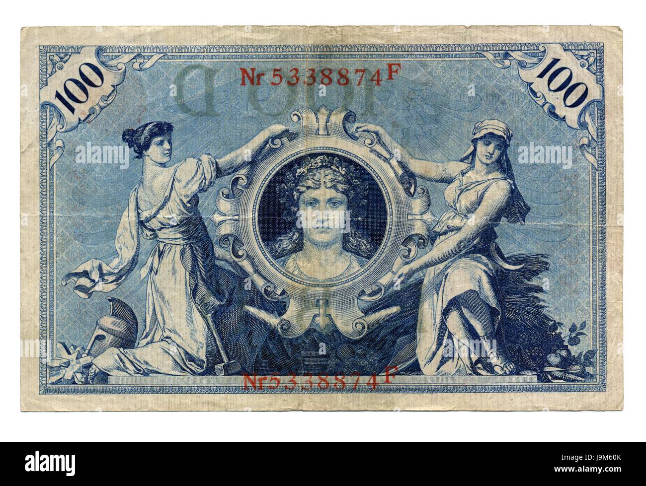 Deutschland, Bundesrepublik Deutschland, Mark, Deutsch, hundert, Marken, Frau, Bank, Stockfoto