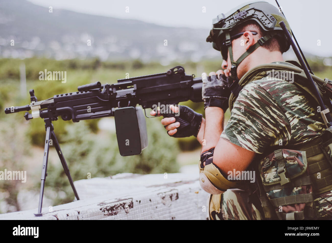 Radio Operator Machine gunner Stockfoto