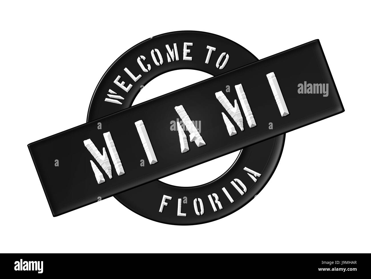 Herzlich Willkommen in miami Stockfoto